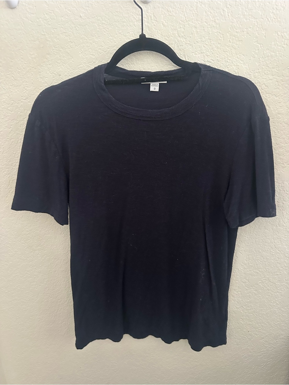 James Perse Black Crew Tee with Branded Neck Tag